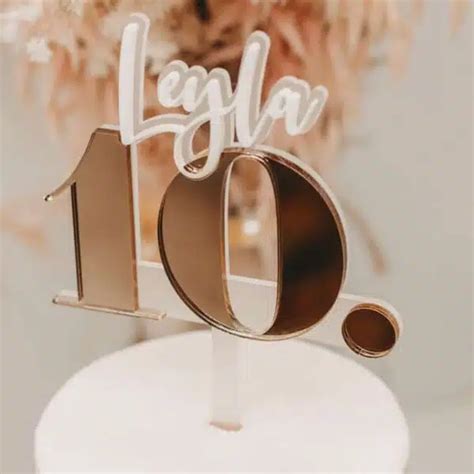 Geburtstags Cake Topper Personalisiert Mit Name Zahl Zweilagig