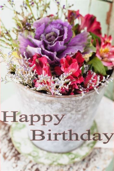 Carte Image Bouquet De Fleurs Joyeux Anniversaire Bookendsetc