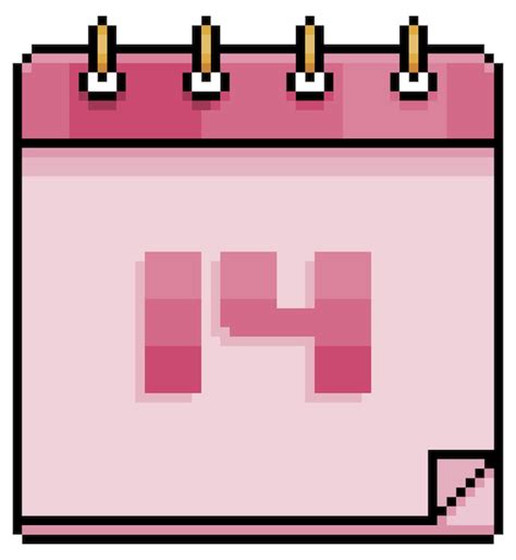 Premium Vector Pixel Art Calendar Valentines Day February Vector