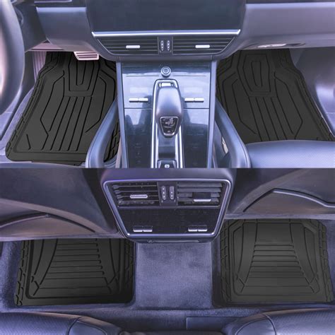 Classic Symmetrical Car Floor Mats - Full Set Black