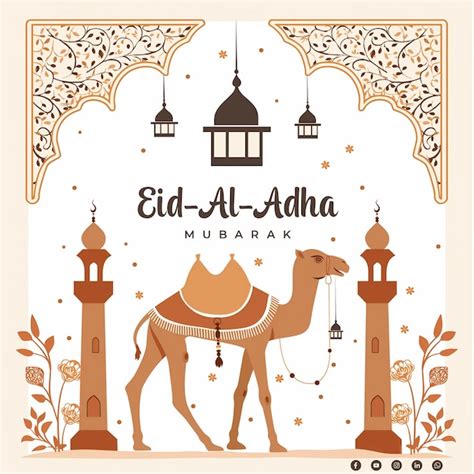 Eid Al Adha Mubarak Dise O De Fondo Ilustraci N Vectorial Para Cartel Y