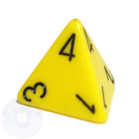 Opaque Yellow 4-Sided Dice (d4) For Sale | Dice Game Depot