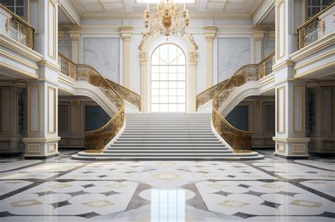 Premium Photo Luxurious Hotel Lobby With Marble Floors And Elegant