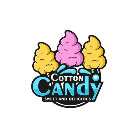 Premium Vector Cotton Candy Sweet And Delicious Vector Design Logo In