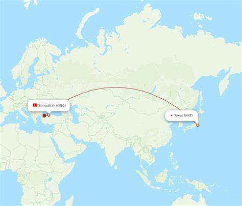 All Flight Routes From Tokyo To Zonguldak NRT To ONQ Flight Routes