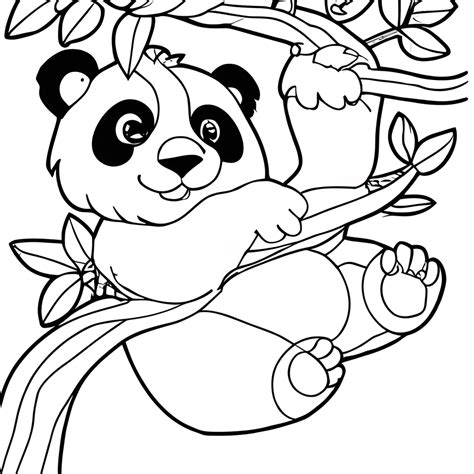 Desenho Para Colorir Panda · Creative Fabrica