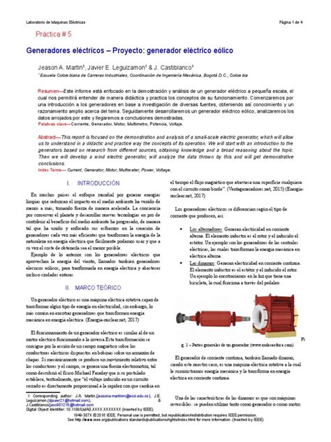 5to Informe Máquinas Eléctricas Generador Eléctrico Pdf Inductor