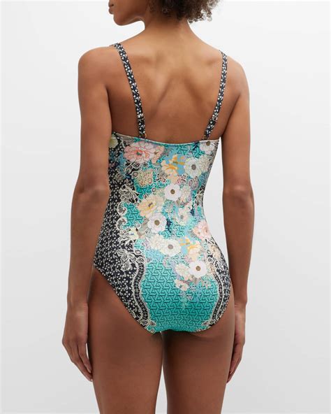 Johnny Was Mila Ruched One Piece Swimsuit Neiman Marcus