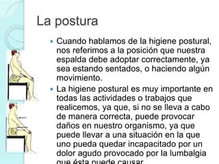 Actividad La Postura Y El Descanso PPT