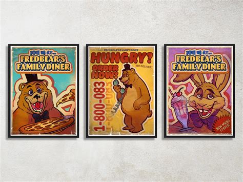 Set Of 3 Five Nights At Freddys Poster Bundle For Bedroom Etsy Australia