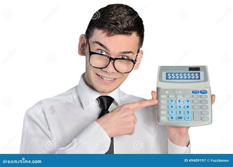 Homem Com Calculadora Imagem De Stock Imagem De Cliente 49409197