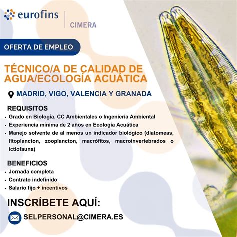 Eurofins Cimera En Linkedin Trabajaconnosotros Ecologíaacuática