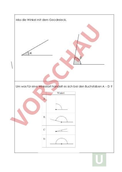 Arbeitsblatt Winkel Posten Repetition Mathematik Anderes Thema