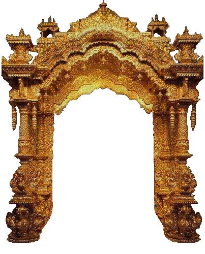 Gold Frame Temple Frame Pillar Silver Glitter Gold Temple