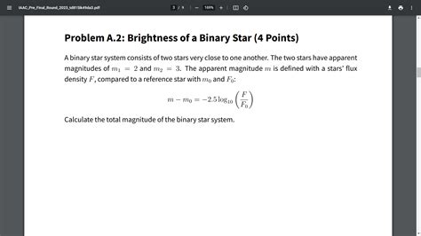 Solved A Binary Star System Consists Of Two Stars Very Close Chegg