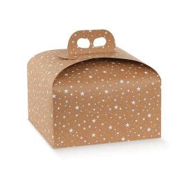 Caja Para Panettone Kraft Con Estrellas Galaxy Cm