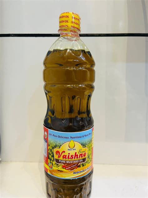 VAISHNO BRAND Kachi Ghani Expeller Pure Mustard Oil 1 Litre Bottle