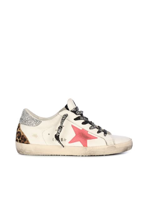 Golden Goose Super Star Leather Upper And Heel Glitter Star Coshio