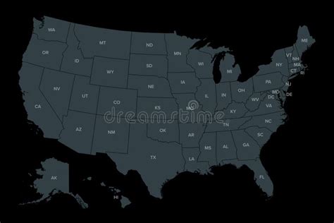 Mapa Pol Tico Oscuro De Estados Unidos Cincuenta Estados Unidos