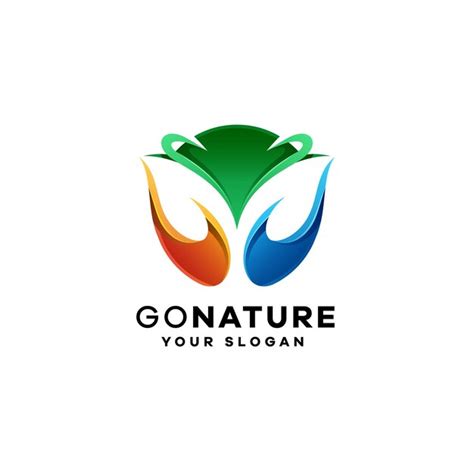 Premium Vector Leaf Gradient Colorful Logo