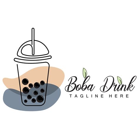 Boba Drink Logo Design Modern Jelly Drink Bubble Vector Boba Drink