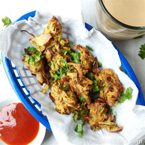 Air Fryer Pakora Onion Pakoda No Fry Healthy Pakore Subbu Cooks