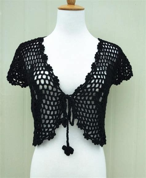 This Cute Black Crochet Crop Top Is Handmade By Over 30 Years