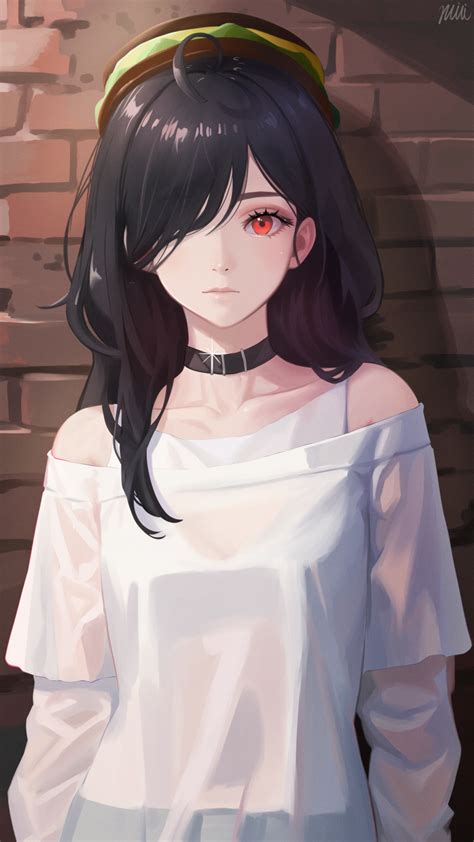 Safebooru 1girl Absurdres Ahoge Alternate Hair Color Black Choker Breasts Choker Collarbone