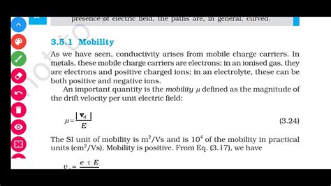 3 5 1 Mobility Ncert Class Xii Physics Chapter 3 Current Electricity Youtube