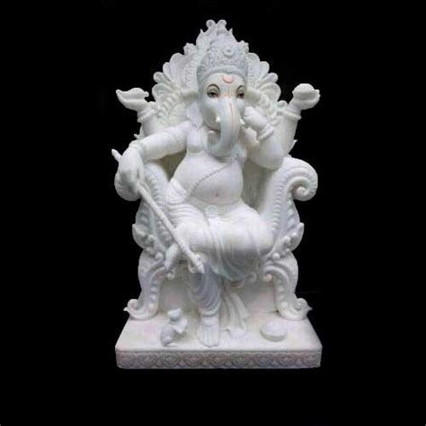 White Marble Ganesh Statue Packaging Type Carton Box And Wood Box At