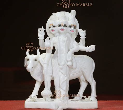 Marble Dattatreya Bhagwan Statue 18 Inches Height Temple At Rs 42500