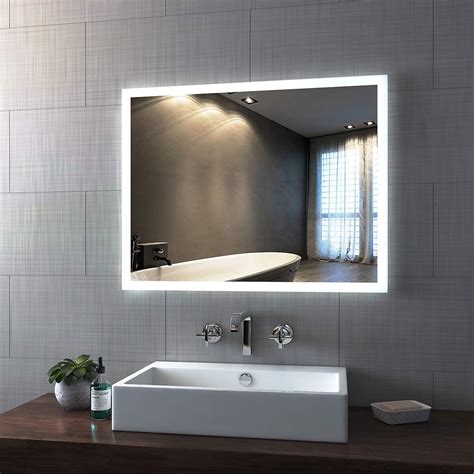 Duschdeluxe 900 X 700 Mm Modern Led Illuminated Bathroom Mirror With Demister Heated Backlit