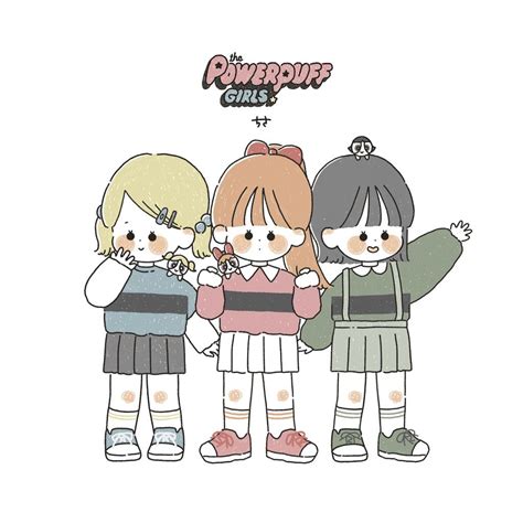 ち さ Chisaill Twitter ゆるいイラスト パワーパフガールズ イラスト