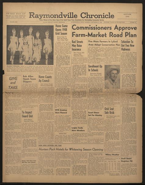 Raymondville Chronicle (Raymondville, Tex.), Vol. 22, No. 38, Ed. 1 Thursday, September 16, 1948 ...