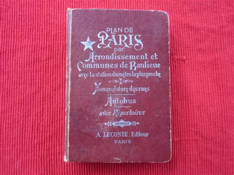 Ancien Livre Plan De Paris Arrondissement Et Communes De Banlieue