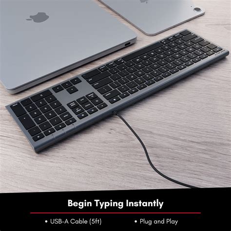 Macally Ultra Slim Usb Wired Computer Keyboard Works As A Windows Or Mac Wired Keyboard Full