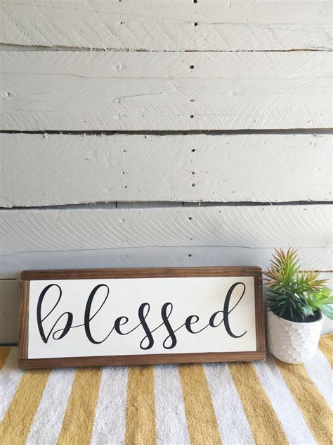 Blessed Sign Wooden Sign Blessed Wooden Sign Hand Painted Sign