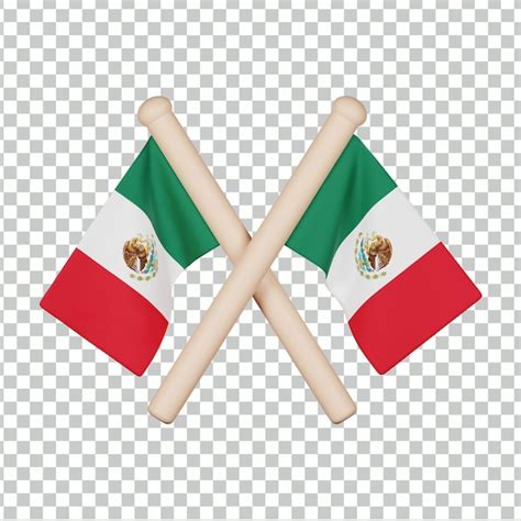 Ícone 3d da bandeira do méxico PSD Premium