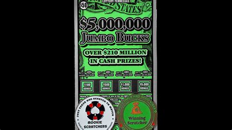 5 000 000 TN LOTTERY JUMBO BUCKS LOTTERY SCRATCH OFF TICKET 50