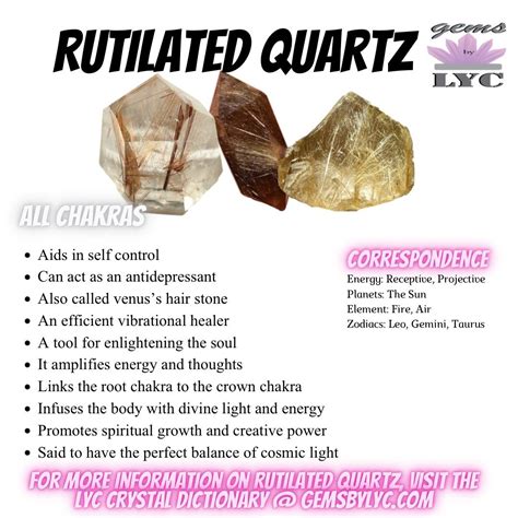 Rutilated Quartz Crystal Properties | Rutilated quartz crystal ...