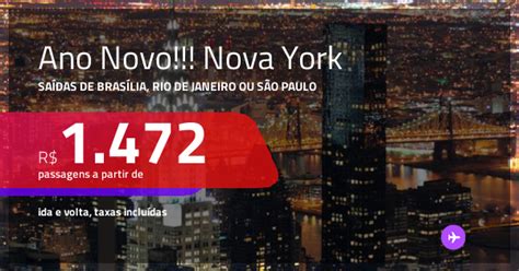 IMPERDÍVEL Passagens para o ANO NOVO em NOVA YORK A partir de R 1