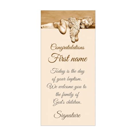 Card Congratulations Baptism Angel Brown Free Template Card 922