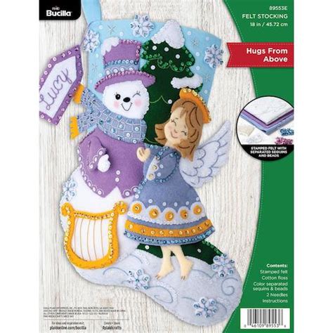 Bucilla 18 Felt Christmas Stocking Kit Hugs From Above Buddly Crafts