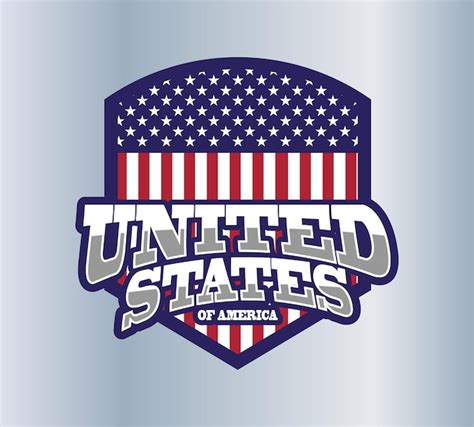 Amerika Usa Flaggen Logo Premium Vektor