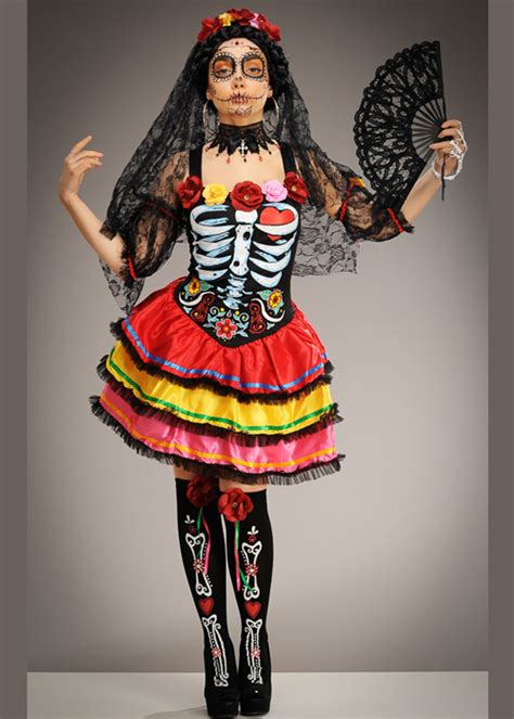 Womens Day Of The Dead Senorita Sugar Skull Costume