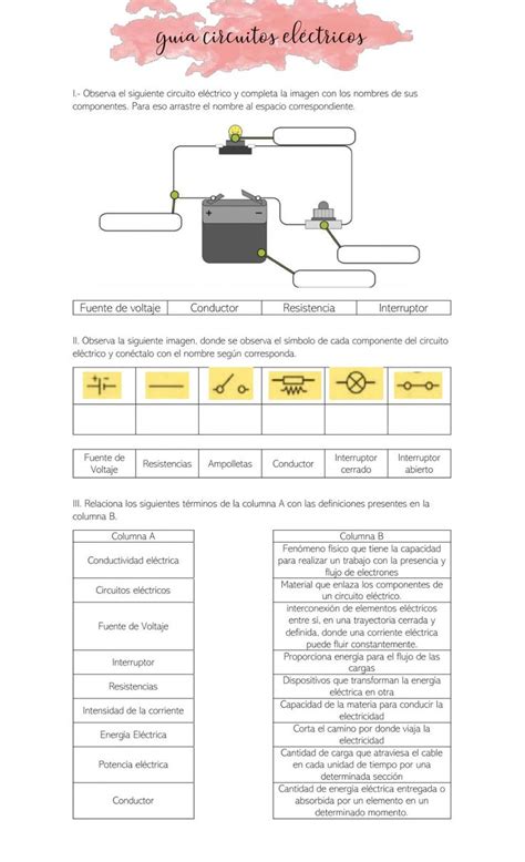 Circuitos El Ctricos Actividad I Worksheet Ejercicios De Calculo