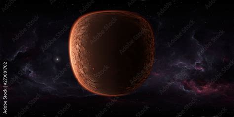 360 degree outer space panorama with planet Mars, environment HDRI map ...