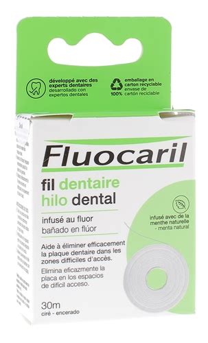 Fil dentaire infusé au fluor Fluocaril contre les caries anti plaque