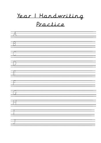 Year 1 Handwriting Practice Teaching Resources