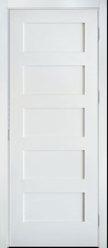 PRIMED WHITE 5 PANEL SOLID CORE SHAKER MISSION STYLE INTERIOR DOOR IN